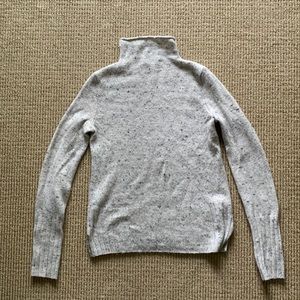 Gray Blue Mock Neck Turtleneck Merino Wool Mix Sweater Madewell XS
